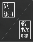 Prijuostės Mr right ir Mrs always right